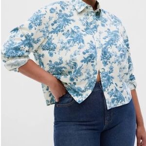 Gap × LoveShackFancy Organic Cotton Cropped Shirt